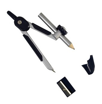 得力（Deli）8627-圓規套裝（顔色隨機發）內贈專用配套定距尺、鉛筆卷筆刀