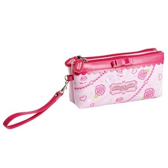得力（Deli）95015-可愛實用的筆袋(粉紅色、黑色圖案隨機發)