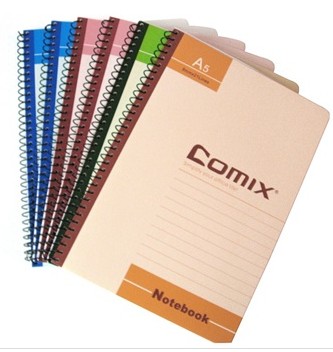 齊心（COMIX）C4515 螺旋圈裝訂本 A5 80頁 6本裝 配色辦公必備螺旋圈裝訂本，使用牢固，容易撕拉