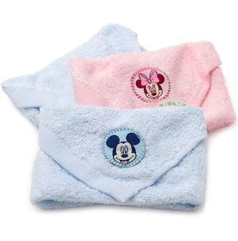 Disneybaby迪士尼寶寶米老鼠有機無添加竹纖維小方巾3件裝（粉藍/粉紅）10ZD-28K0