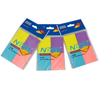 N次貼（STICTN） 32043 霓粉紅+霓藍+霓紫+霓黃組合套裝 3袋/包